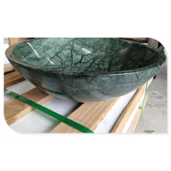 Imperial green marble stone single hole sink